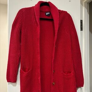 Cherry Red Lands' End Cardigan